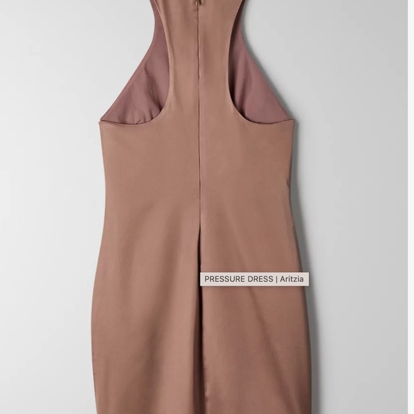 Aritzia Babaton Pressure dress, racer back mini dress, deep Taupe. - Picture 3 of 3